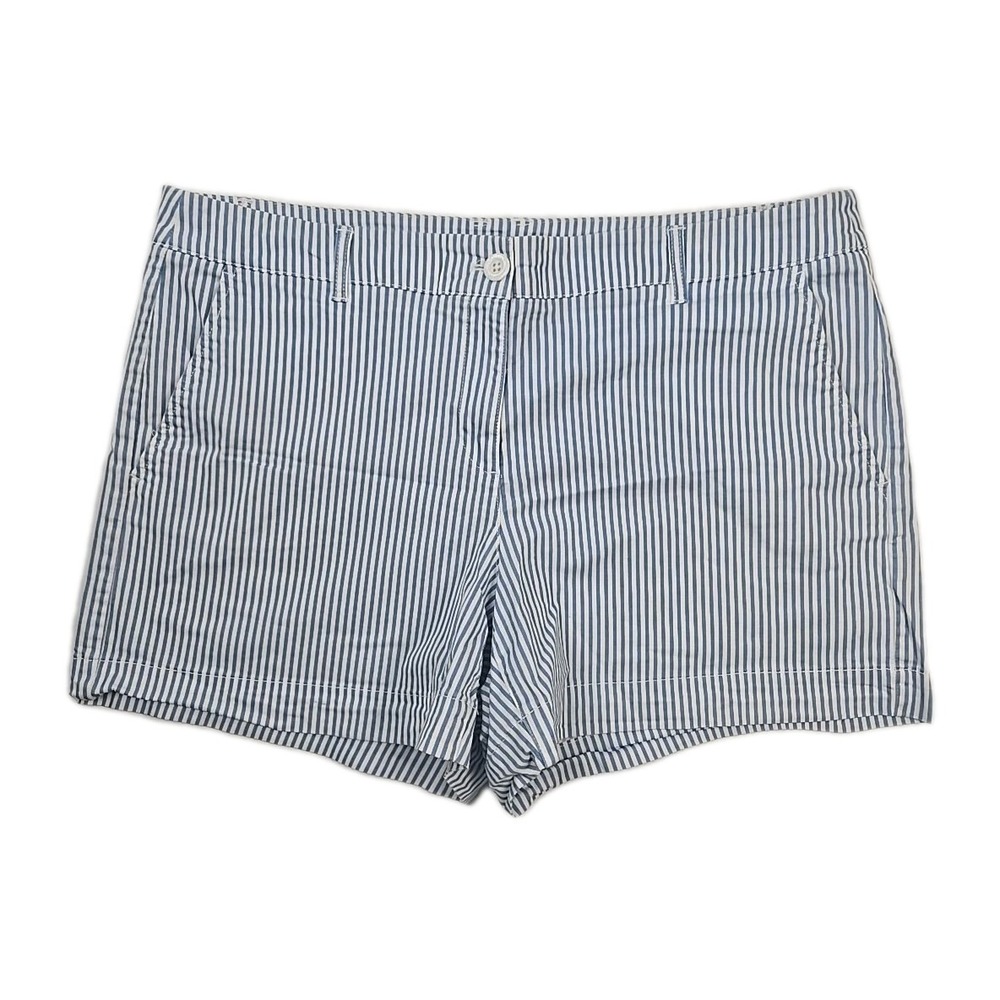 Womens Size 16 Nautica Shorts Blue & White Striped Cotton Nautical 4" Trouser